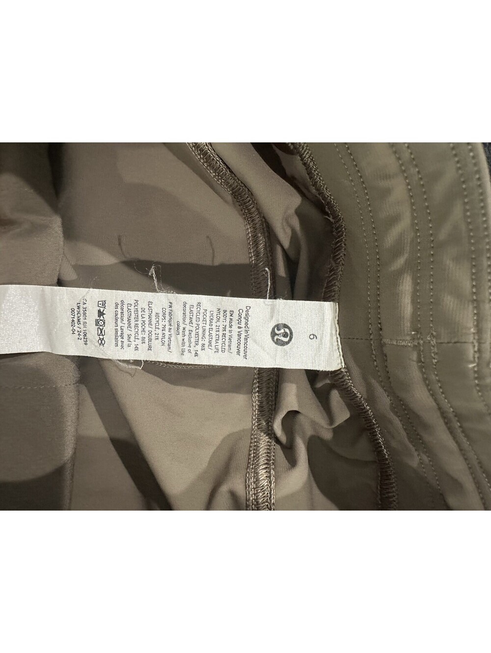 Lululemon Womens Size 6 Taupe Lightweight Jogger Pants Zip Ankle Athletic Travel - Picture 4 of 6